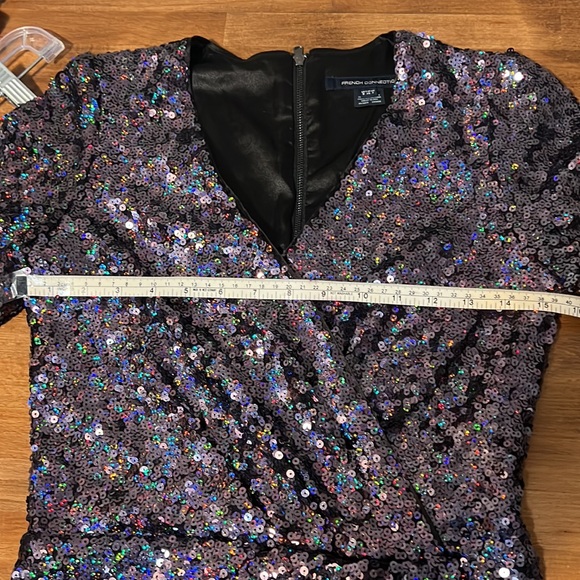 French Connection Sequin Faux Wrap Mini Dress - Picture 8 of 10